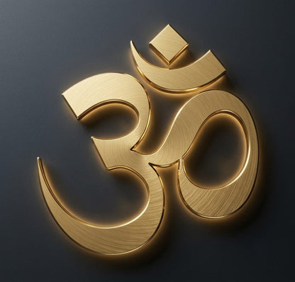 Premium Brushed Gold Om Symbol Wall Decor