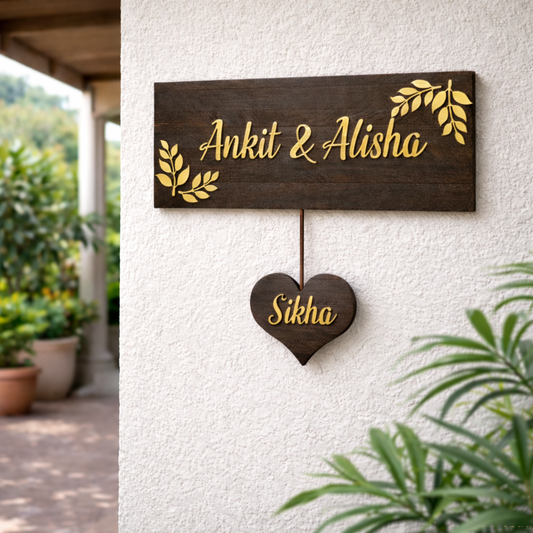 Handcrafted Wooden Family Name Plaque