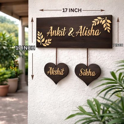 Handcrafted Wooden Family Name Plaque