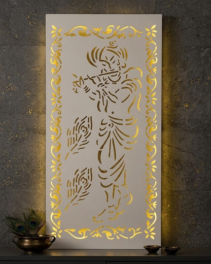 Illuminated Lord Krishna LED Wall Art Panel