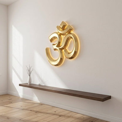Premium Brushed Gold Om Symbol Wall Decor