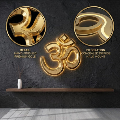 Premium Brushed Gold Om Symbol Wall Decor