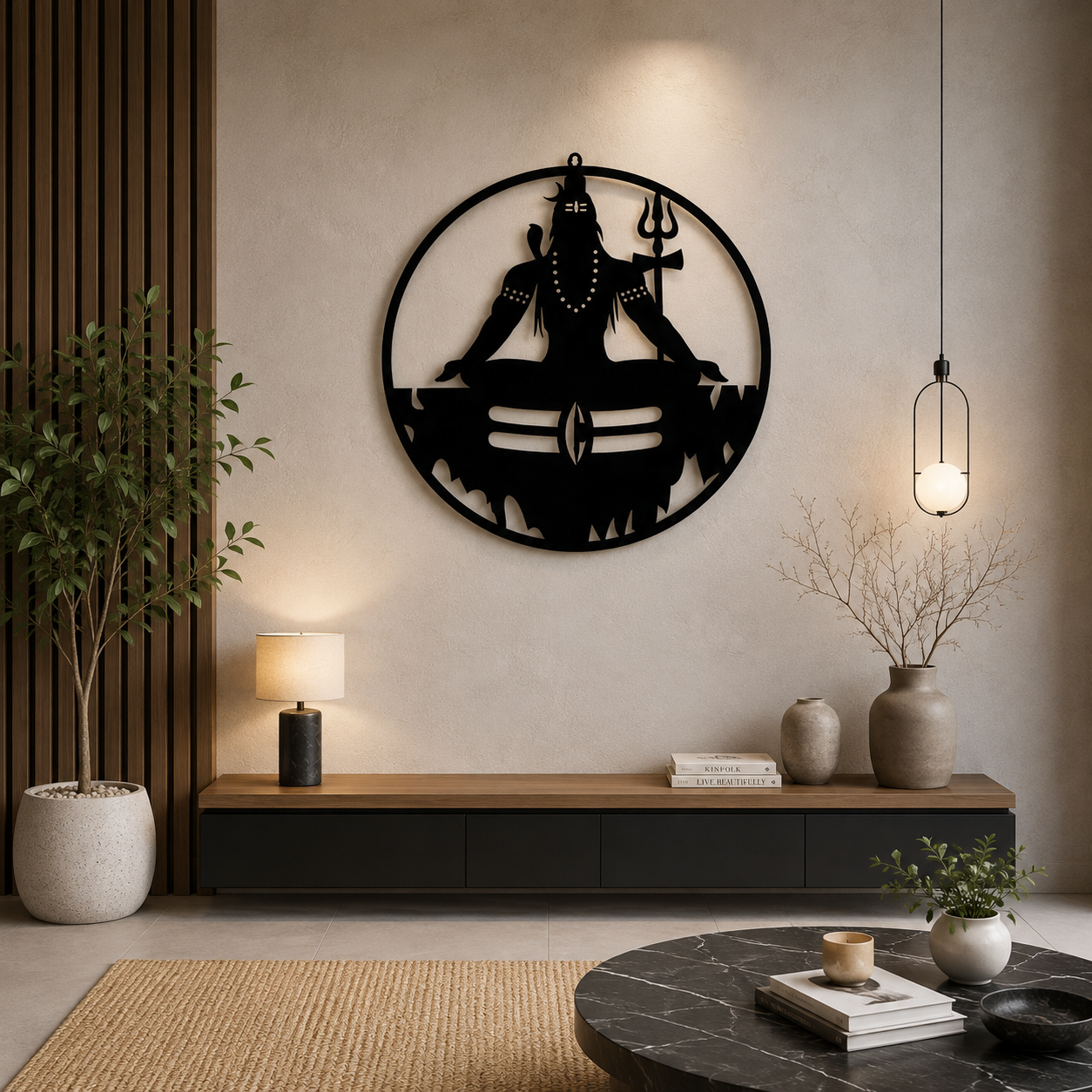 Mahadev LED Wall Hanging with Warm Backlight