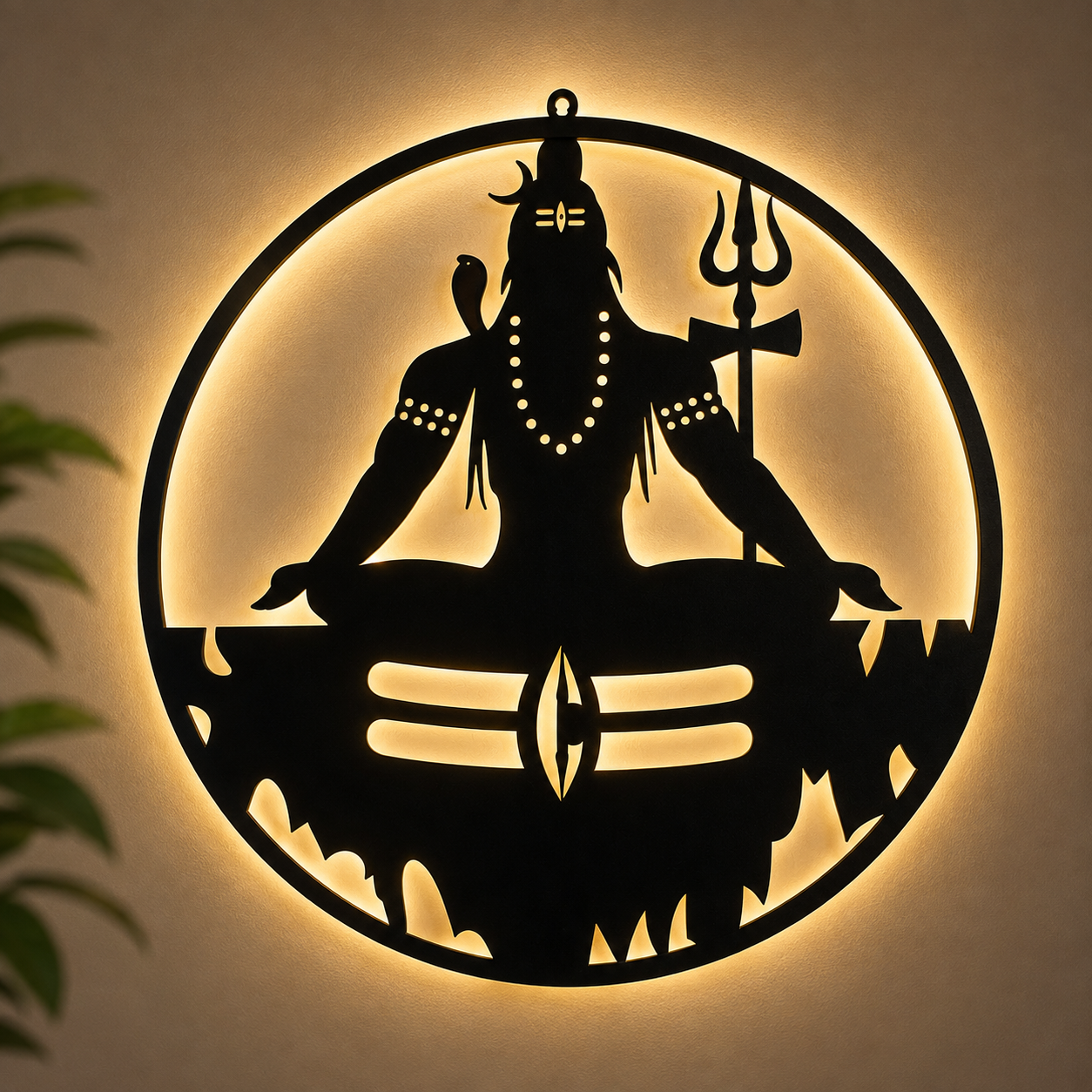 Mahadev LED Wall Hanging with Warm Backlight