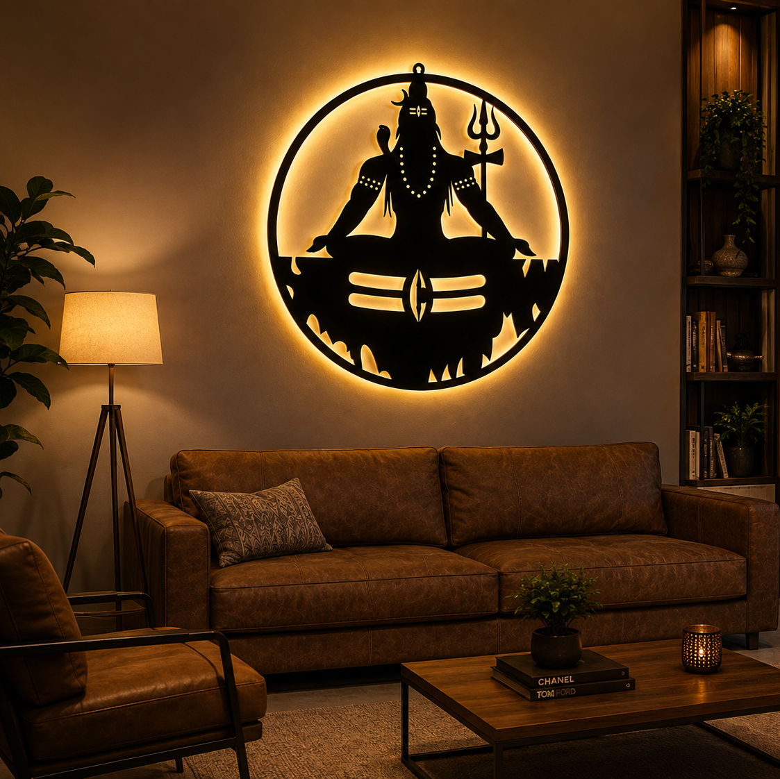 Mahadev LED Wall Hanging with Warm Backlight