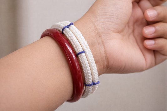 Classic Red & White Bangle Pair