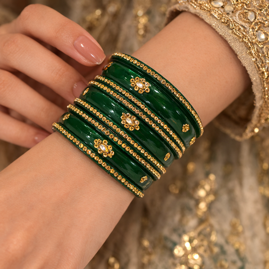 Emerald Green Bridal Bangles Set