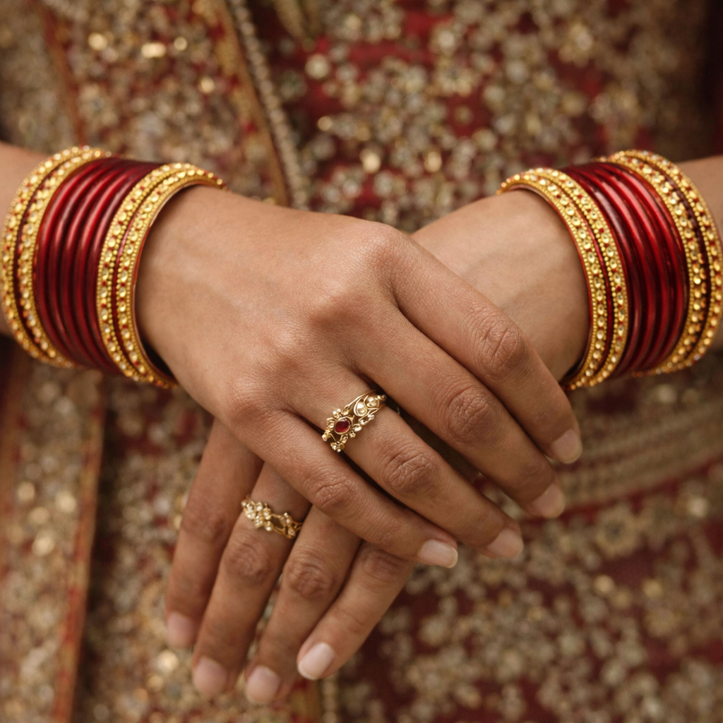 Classic Red Gold Bridal Bangles