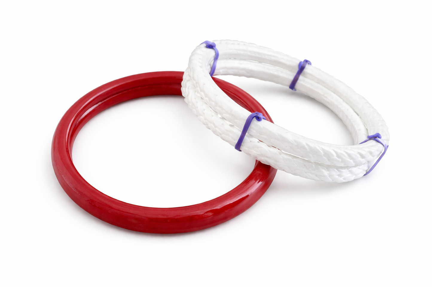 Classic Red & White Bangle Pair