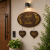 Classic 3D Brown Name Plate with Kids