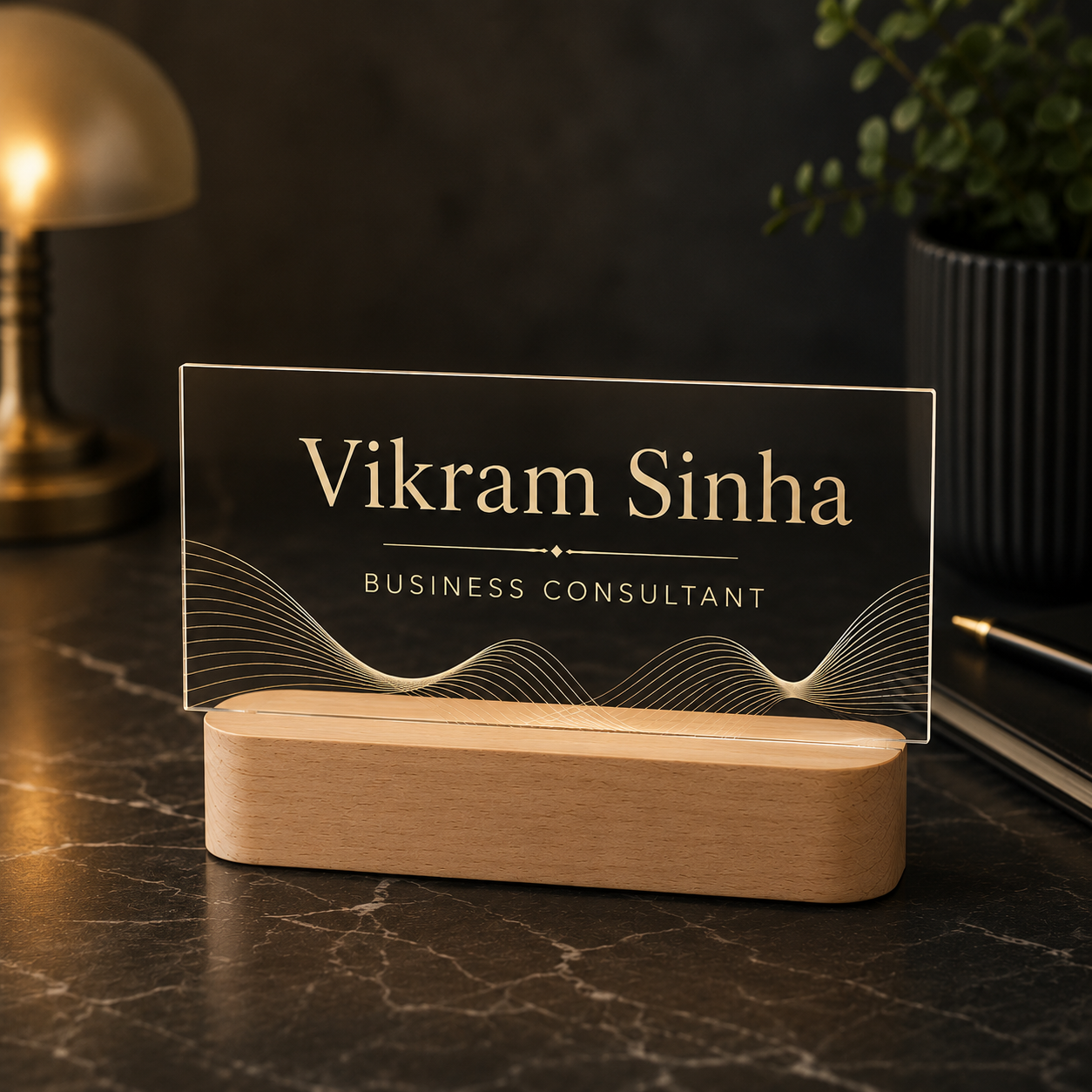 Elegant LED Name Plate for Home & Office