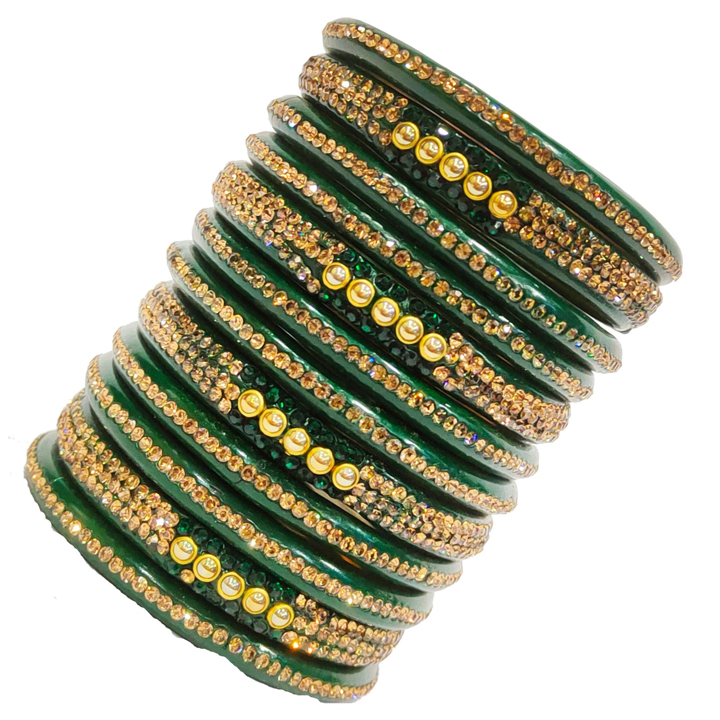 Luxury Green Stone Bangle Set