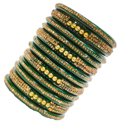 Luxury Green Stone Bangle Set
