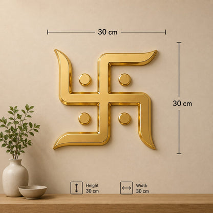 Premium Golden Swastik Wall Decor