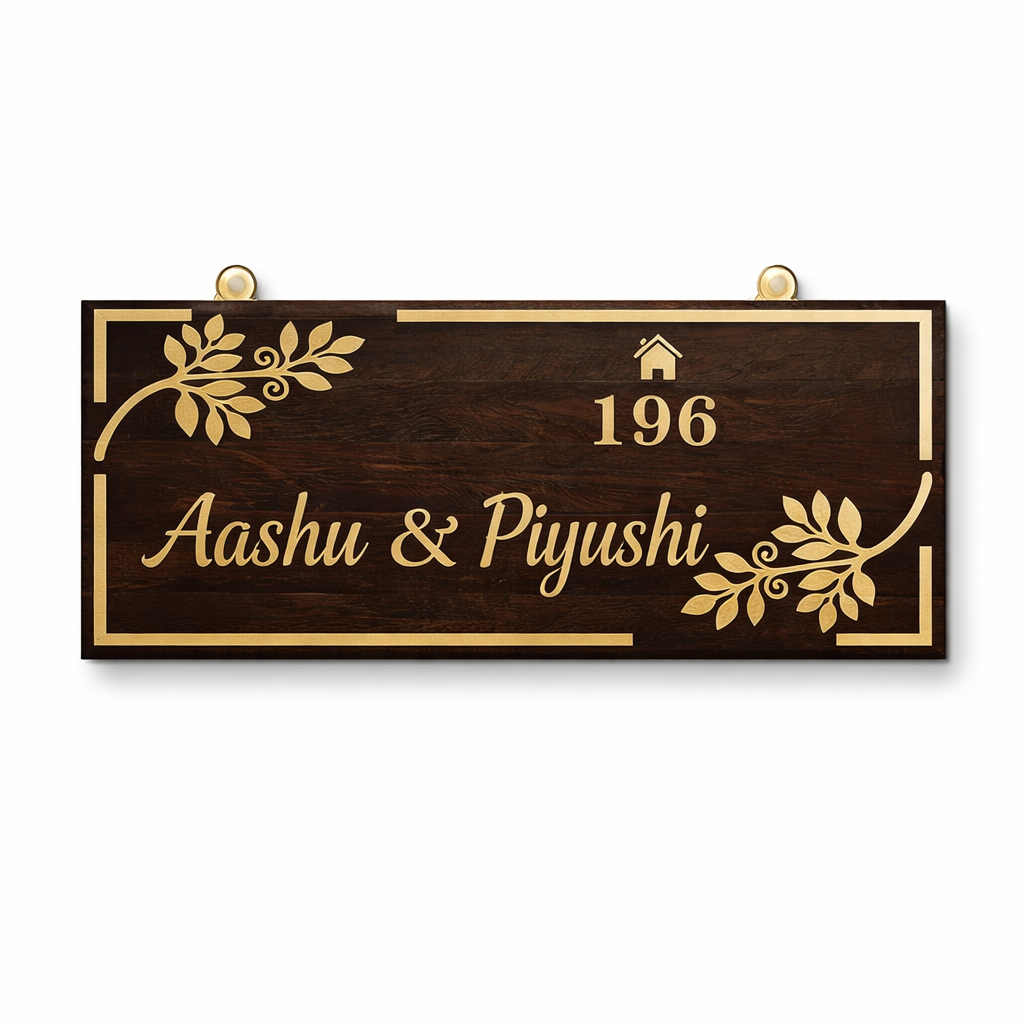 Personalized Wooden Nameplate for Home