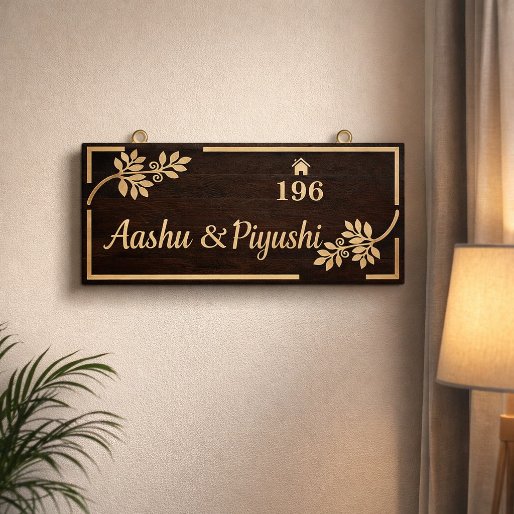 Personalized Wooden Nameplate for Home