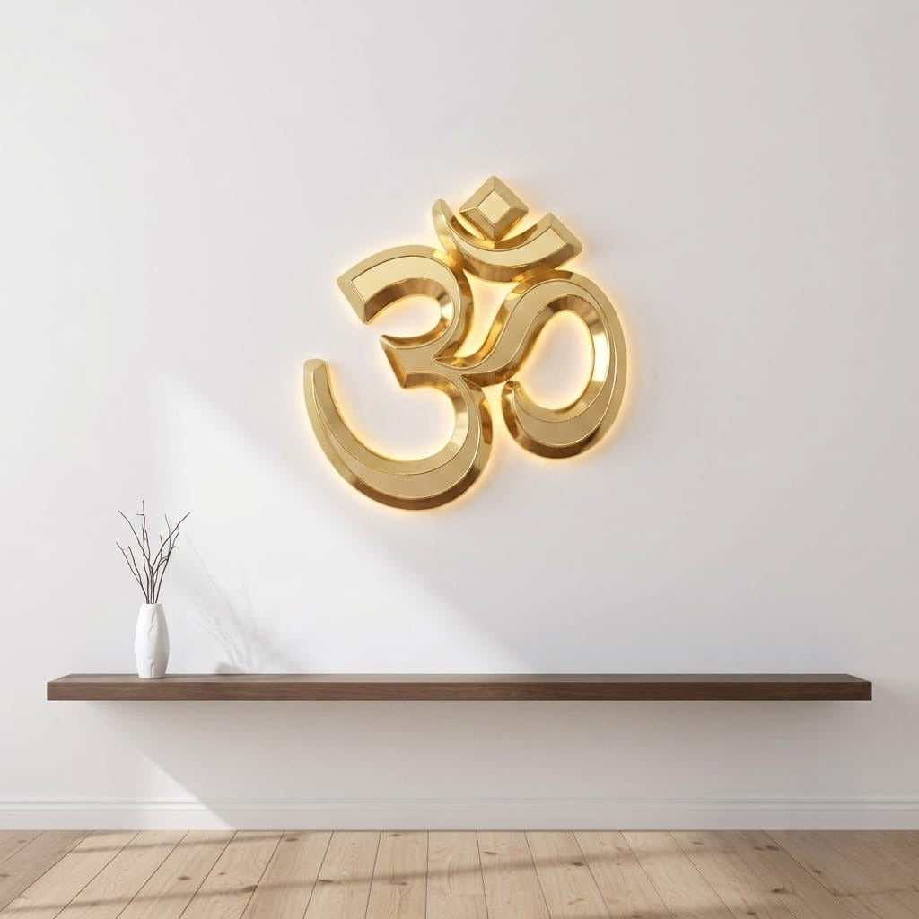Premium Brushed Gold Om Symbol Wall Decor