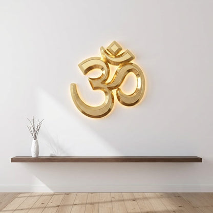 Premium Brushed Gold Om Symbol Wall Decor