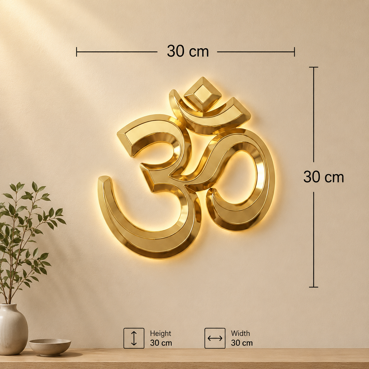 Premium Brushed Gold Om Symbol Wall Decor