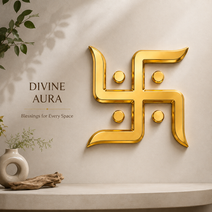 Premium Golden Swastik Wall Decor