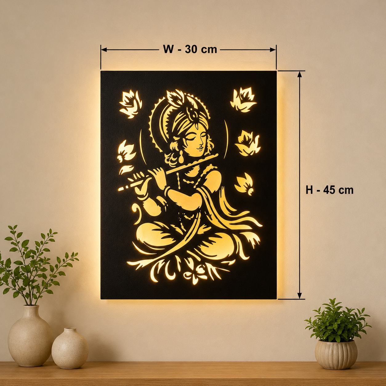 Elegant Krishna LED Wall Art