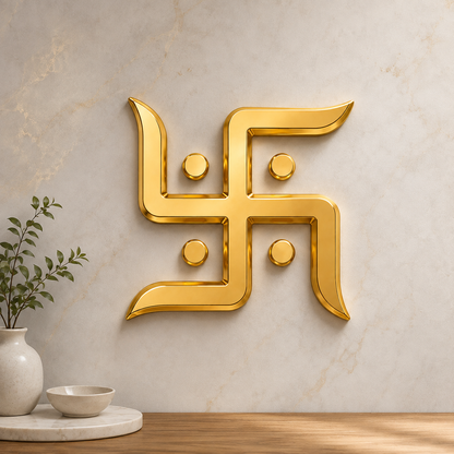 Premium Golden Swastik Wall Decor